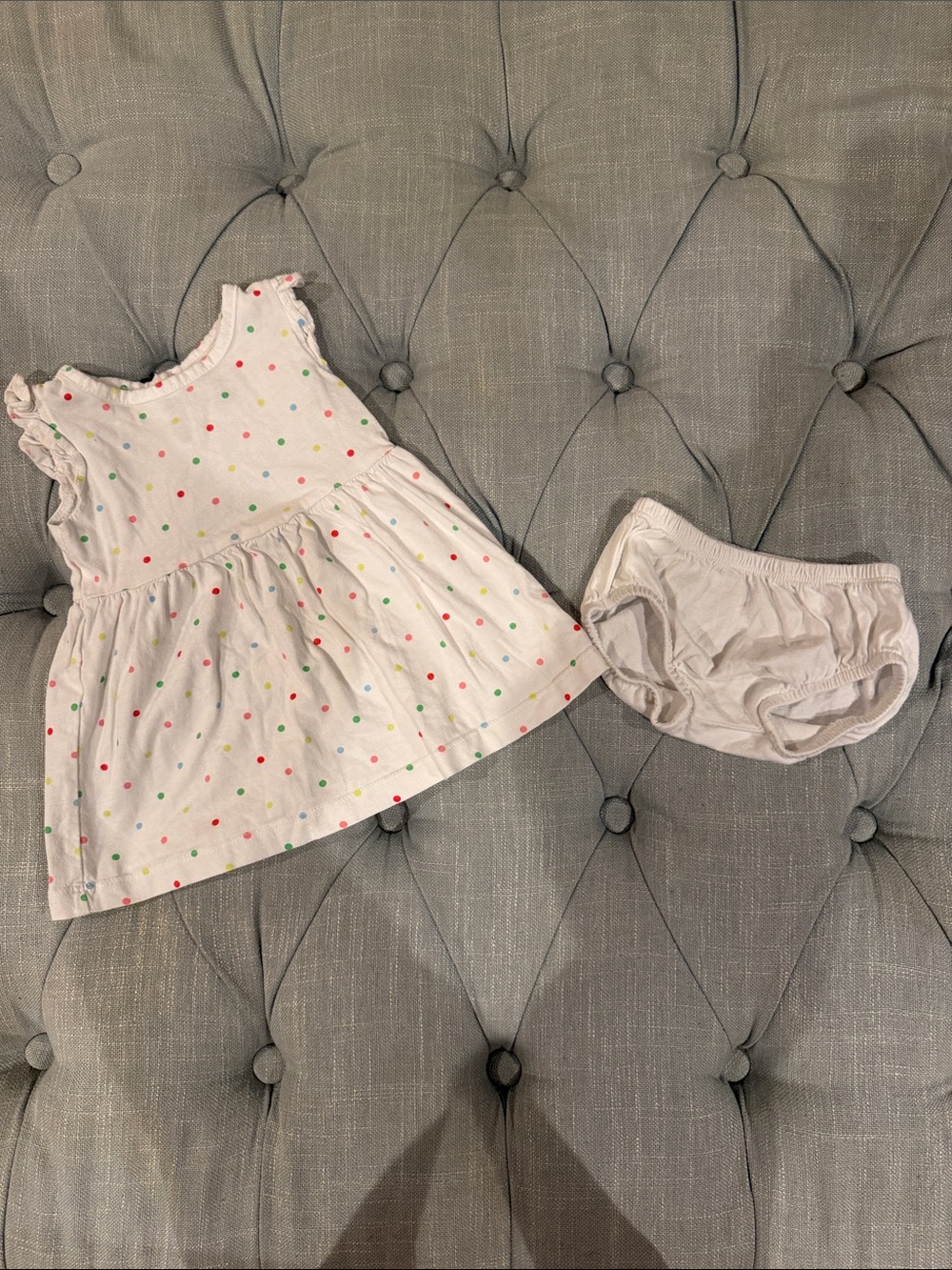 Carter's White Dress with Multicolor Polka Dots